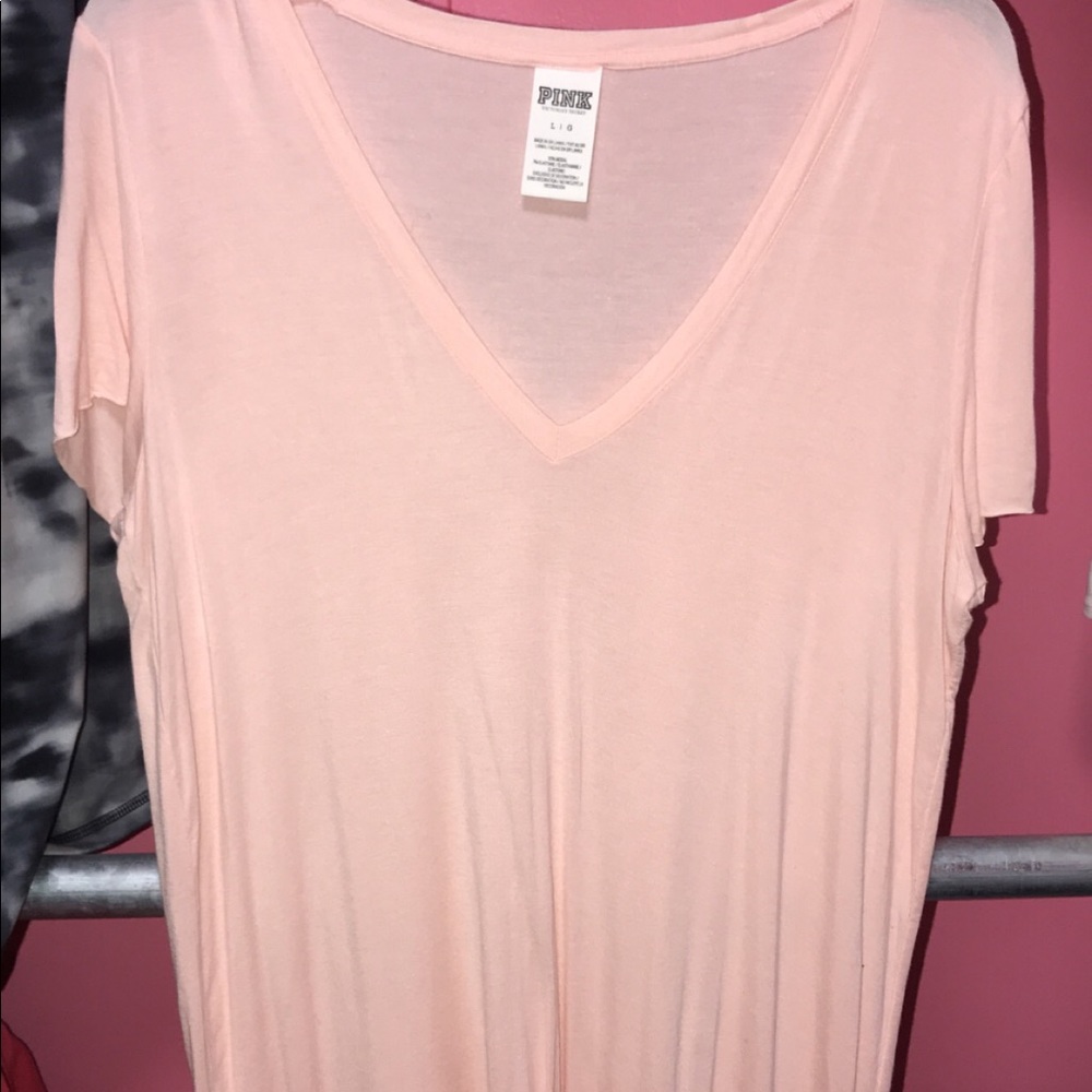 Pink v neck tee